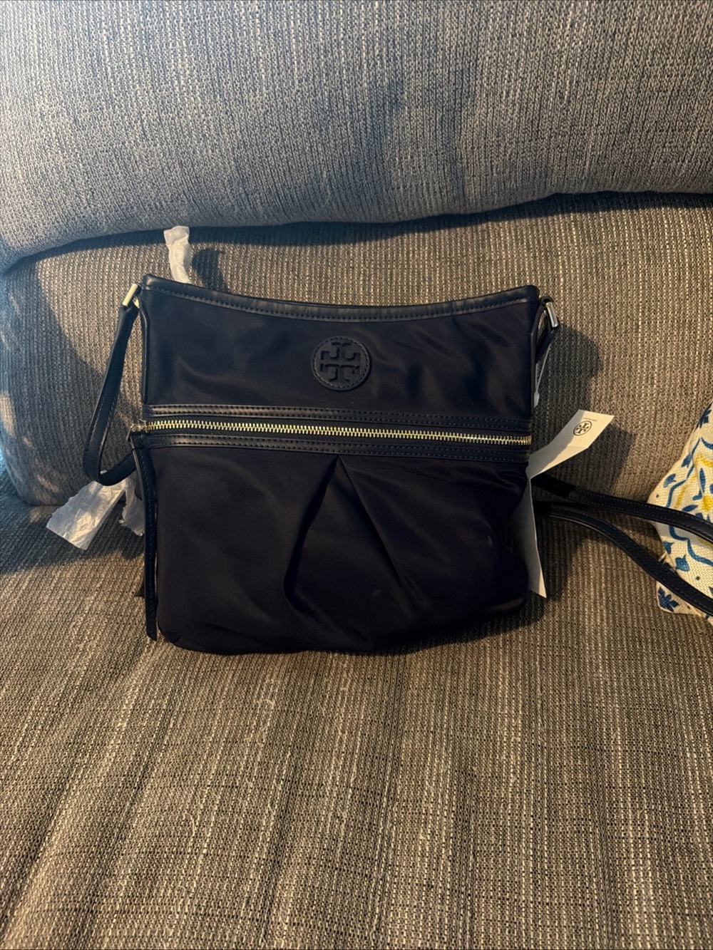 TORY BURCH Dark Navy Blue Nylon Swing Pack Crossbody Purse #405 NWT Retail $195 - Picture 2 of 9
